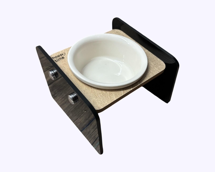 PLEKSİ AHŞAP MODEL MAMA KABI TEKLİ 300 ML